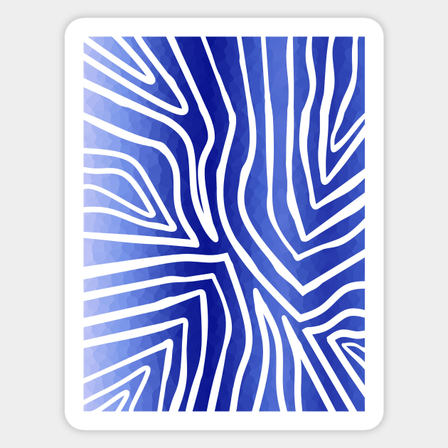 ZEBRA Stripes Blue And White Sticker by SartorisArt1